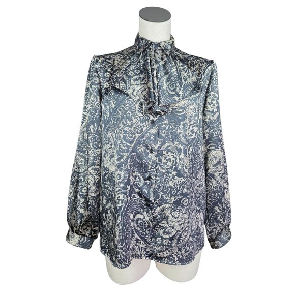 Russ Tops - VTG Russ Womens Button Front Blouse Removable Bib USA Classic Retro Size 10